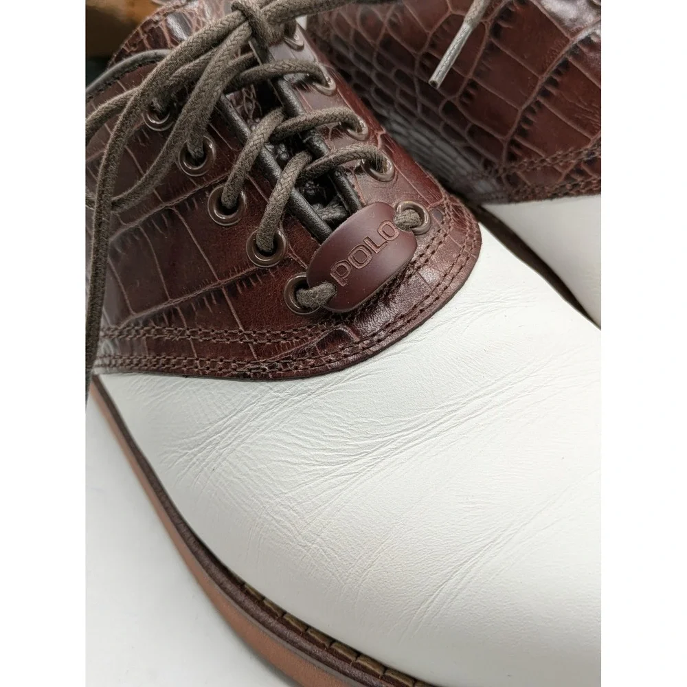Polo Golf Ralph Lauren Golf Shoes Mens 8 Brown White Leather WA4861 Portugal